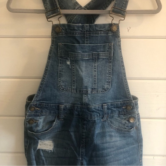 Blue Spice Denim - Blue Spice Denim Overalls Juniors Size 3 Distressed Jeans